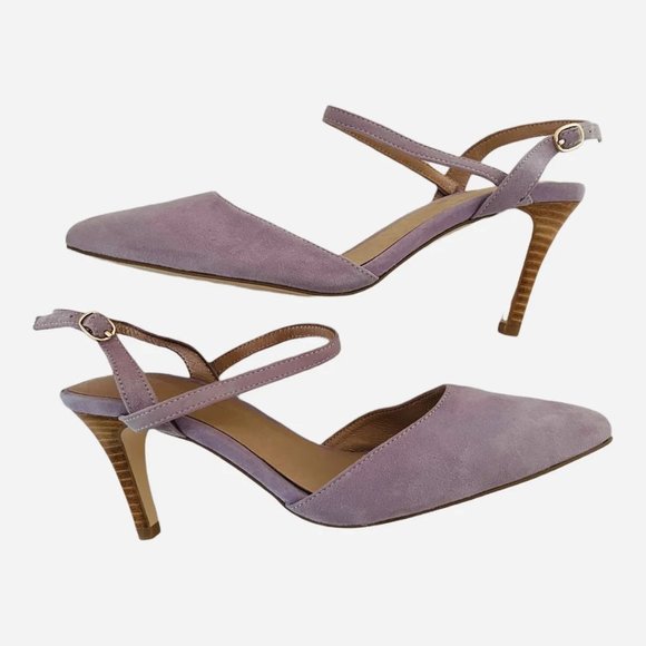 NWOB Anthropologie Lucille Slingback Heels in Lavender Suede, size 7.5M - Picture 2 of 10